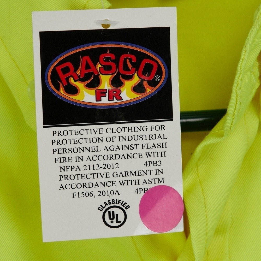RASCO FR Flame Resistant Mens 2XL Hi Vis Reflective Yellow Long Sleeve - Picture 5 of 13